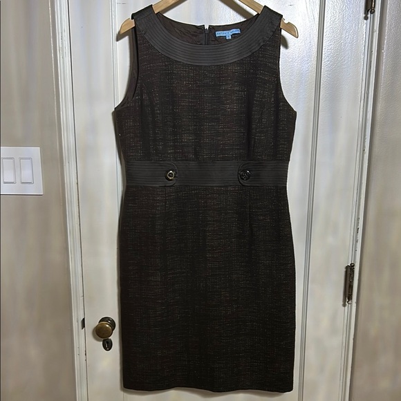 ANTONIO MELANI Gray Sleeveless Sheath Dress for Work - Picture 1 of 8